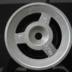 Inboard ski boat 5" water pump pulley . Recessed to go closer to the pump