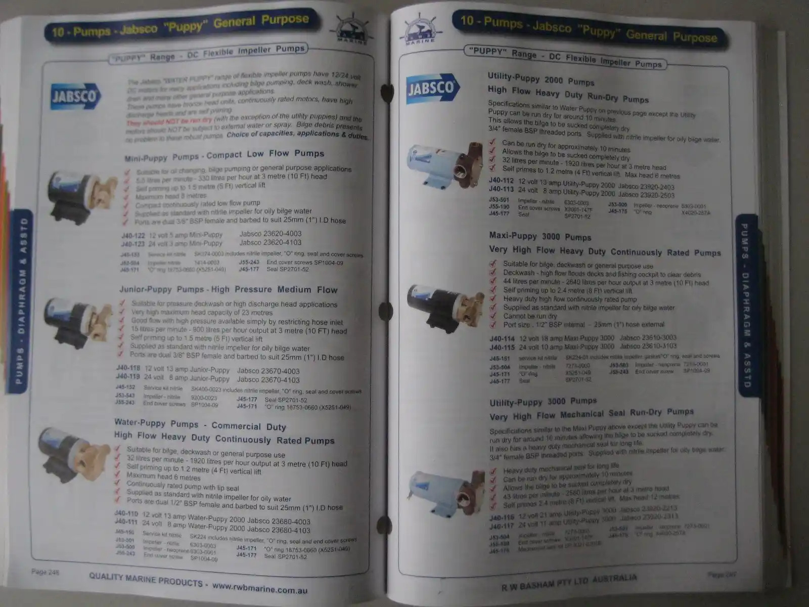 JABSCO WATER - PUPPY PUMPS - COMMERCIAL DUTY . MARINE OR GENERAL PURPOSE - Image 2