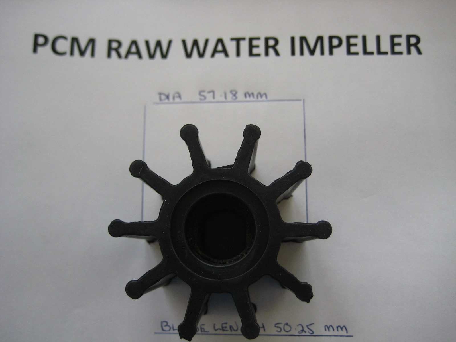 PCM RAW WATER PUMP IMPELLER . WAKEBOARD , SKI , SPEED BOAT