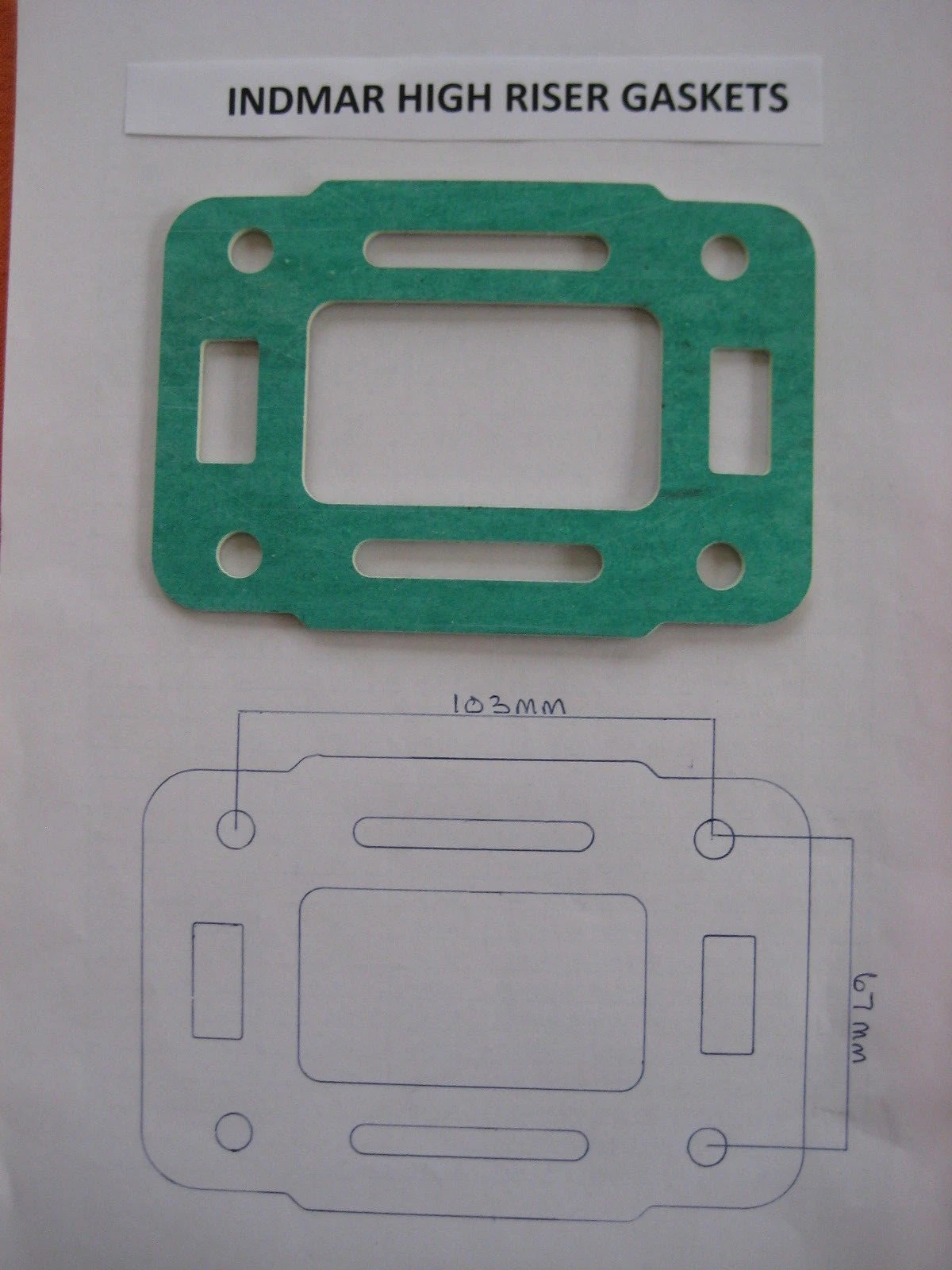 INDMAR HIGH RISE ELBOWS GASKETS TO ENGINE MANIFOLDS . MALIBU / SUPRA / OTHERS
