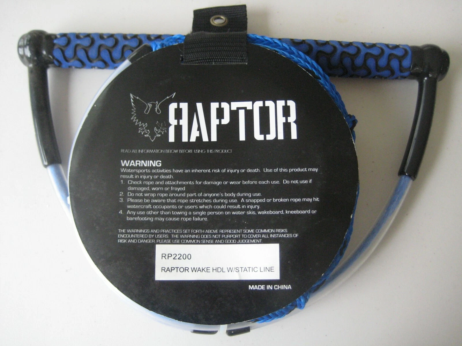 RAPTOR WAKEBOARD 15 INCH HANDLE & 4 LOOP STATIC LINE - Image 3