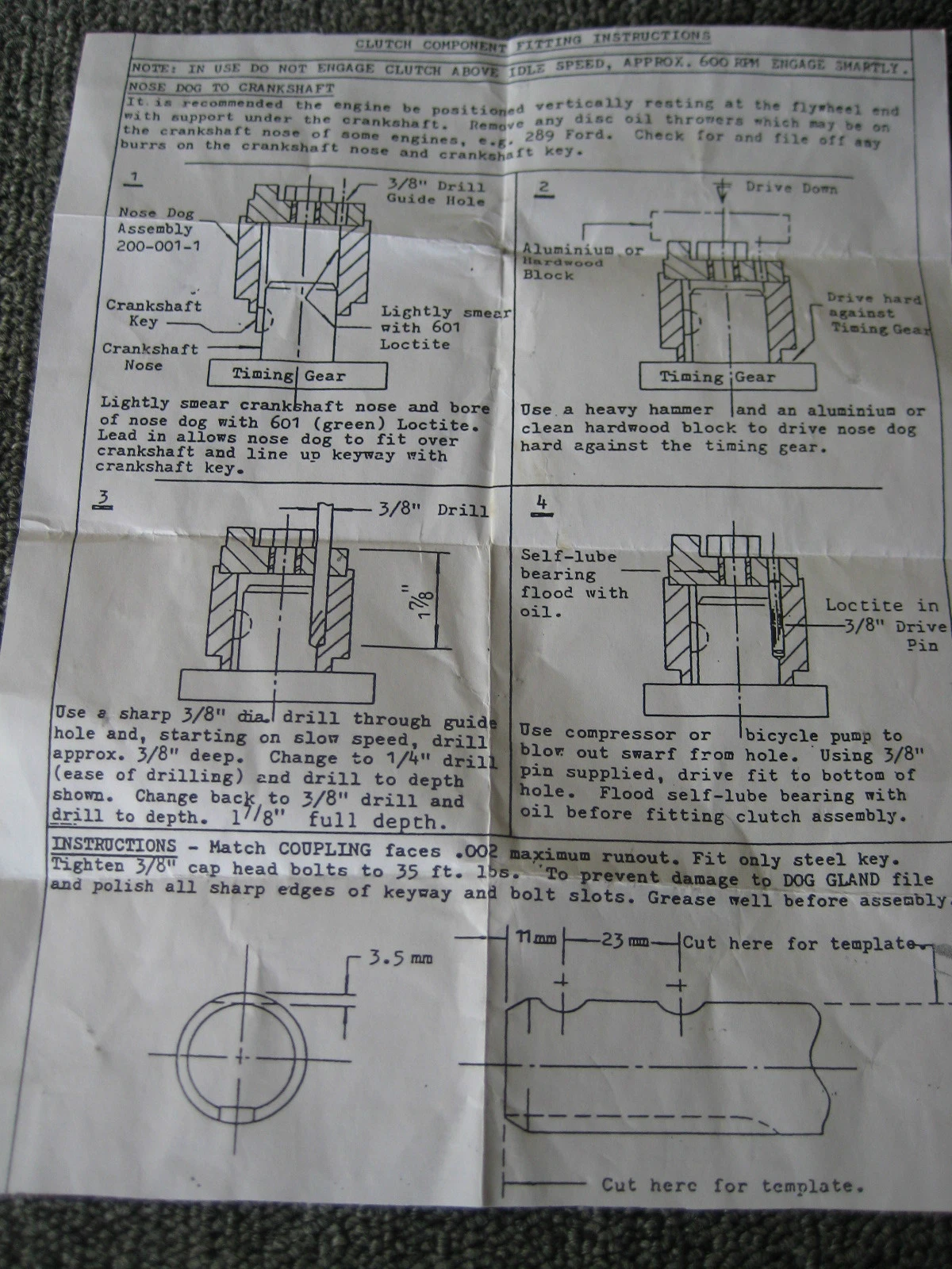 CHEV INBOARD DOG CLUTCH CRANKSHAFT HUB . WAKE / SKI / SPEEDBOAT - Image 2