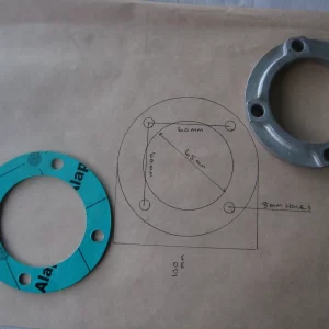 MCE WATER COOLED EXHAUST MANIFOLD STAINLESS STEEL FLANGE & GASKET KIT