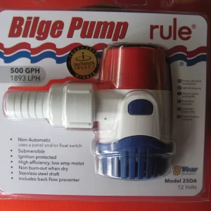 RULE 500 GPH BILGE PUMP . BOAT / POOL / FISH TANK / DRAIN / WATER TANK